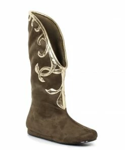 Ellie Shoes Flat Microfiber Boot With Gold Trim 13 Ellie Shoes Flat Microfiber Boot With Gold Trim