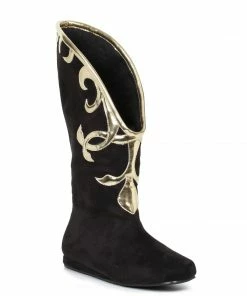 Ellie Shoes Flat Microfiber Boot With Gold Trim 12 Ellie Shoes Flat Microfiber Boot With Gold Trim