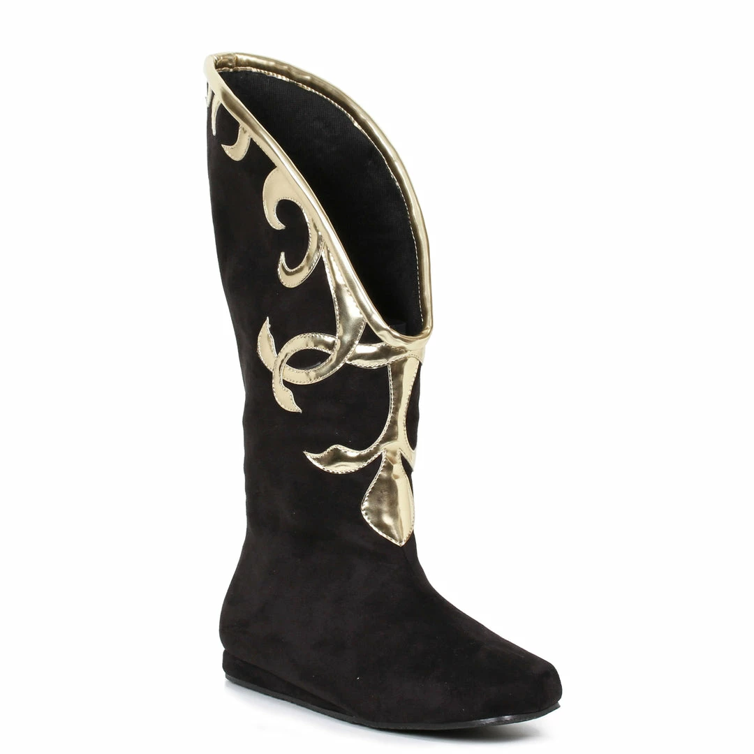 Ellie Shoes Flat Microfiber Boot With Gold Trim 6 Ellie Shoes Flat Microfiber Boot With Gold Trim