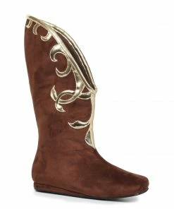 Ellie Shoes Flat Microfiber Boot With Gold Trim 11 Ellie Shoes Flat Microfiber Boot With Gold Trim