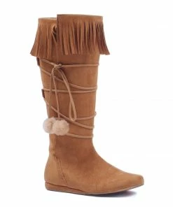 Ellie Shoes Boot With Fringe And Poms
