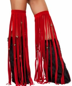 JValentine Jingle Bell Red Fringe Leggings