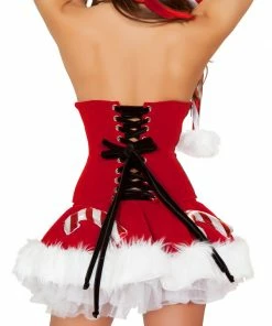 JValentine Red Velvet Under Bust Corset LINGERIE