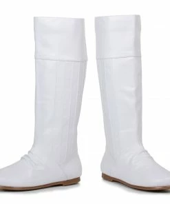 Ellie Shoes White Flat Knee High Boot