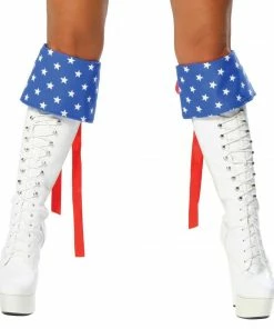 Roma Costume ACCESORIES Red White And Blue Boot Cuffs
