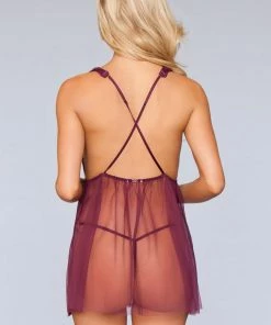Be Wicked Sweet Dreams Babydoll Burgundy LINGERIE