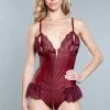 Be Wicked Beatrix Teddy Maroon LINGERIE