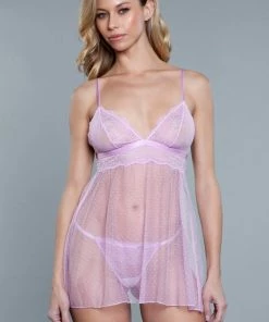 Be Wicked Hailey Babydoll Lavender LINGERIE