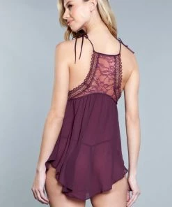 Be Wicked Alana Chemise Burgundy LINGERIE