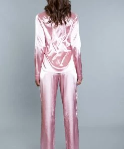 Be Wicked Tessa Satin Set Rose