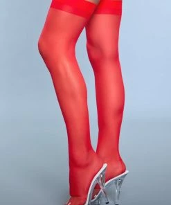 Be Wicked Hosiery Favorite Day Thigh Highs Red