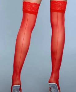 Be Wicked Keep A Secret Thigh Highs Red