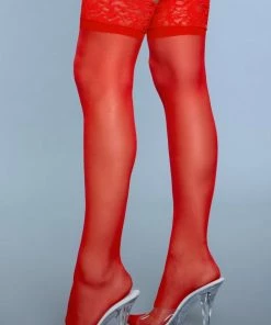 Be Wicked Keep A Secret Thigh Highs Red