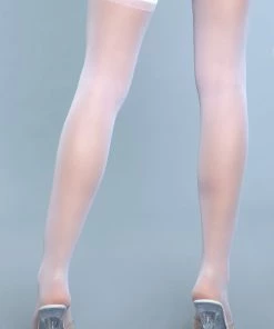 Be Wicked Hosiery Best Behavior Thigh Highs White 7 Be Wicked Hosiery Best Behavior Thigh Highs White