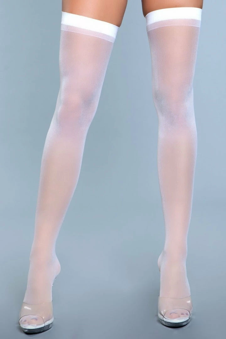 Be Wicked Hosiery Best Behavior Thigh Highs White 4 Be Wicked Hosiery Best Behavior Thigh Highs White