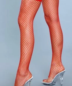 Be Wicked Hosiery Catch Me If You Can Thigh Highs Red