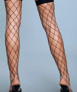 Be Wicked Hosiery Caught In My Trap Thigh Highs Black