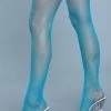Be Wicked Nylon Fishnet Thigh Turquoise