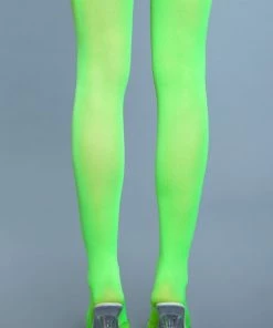 Be Wicked Opaque Nylon Thigh Highs Neon Green Hosiery 7 Be Wicked Opaque Nylon Thigh Highs Neon Green Hosiery