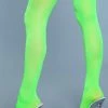 Be Wicked Opaque Nylon Thigh Highs Neon Green Hosiery