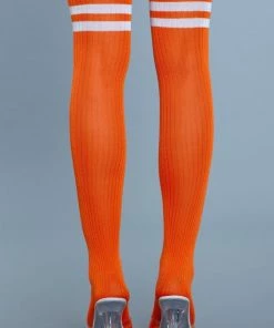 Be Wicked Hosiery Going Pro Thigh Highs Orange