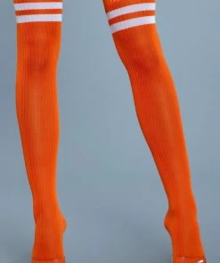 Be Wicked Hosiery Going Pro Thigh Highs Orange