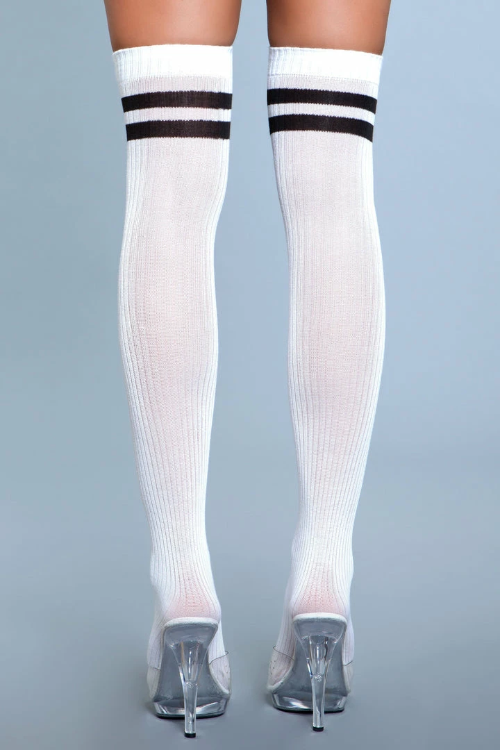 Be Wicked Going Pro Thigh Highs White 5 Be Wicked Going Pro Thigh Highs White