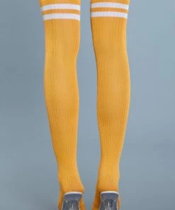 Be Wicked Hosiery Going Pro Thigh Highs Yellow