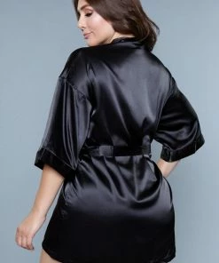 Be Wicked Home Alone Robe Black LINGERIE