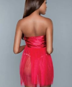 Be Wicked Red Bow Lingerie Dress