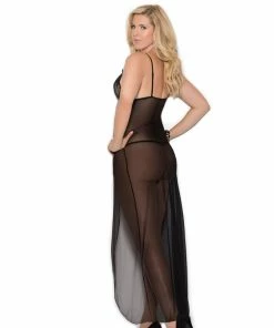 Elegant Moments Plus Size Lingerie Black Gown