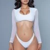 Be Wicked Cardi 2 Piece Swimsuit White SWIMWEAR