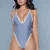 Be Wicked Payton One Piece Swimsuit Grey SWIMWEAR