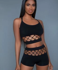 Be Wicked Black Palmer Short And Top Set CLOTHING