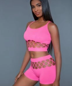 Be Wicked Pink Palmer Short And Top Set