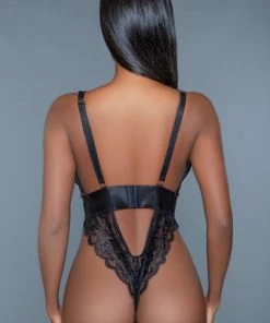 Be Wicked Estella Black Bodysuit Tops