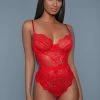 Be Wicked LINGERIE Bettany Red Bodysuit 2 Be Wicked LINGERIE Bettany Red Bodysuit