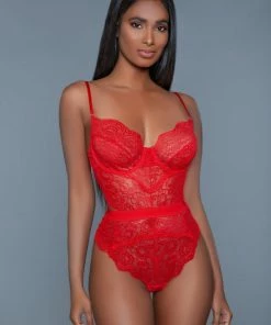 Be Wicked LINGERIE Bettany Red Bodysuit