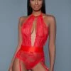Be Wicked Ophelia Red Lace Bodysuit Tops 2 Be Wicked Ophelia Red Lace Bodysuit Tops