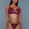 Be Wicked Evangeline Burgundy Lingerie Set 2 Be Wicked Evangeline Burgundy Lingerie Set