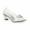 Ellie Shoes Heel Clear Slipper With Silver Glitter Heart
