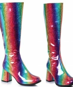Ellie Shoes Knee High Rainbow Gogo Boots