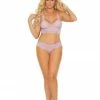 Elegant Moments Plus Size Lingerie Orchid Bloom Cami Set