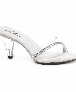 Ellie Shoes Clear Mule With Rhinestones