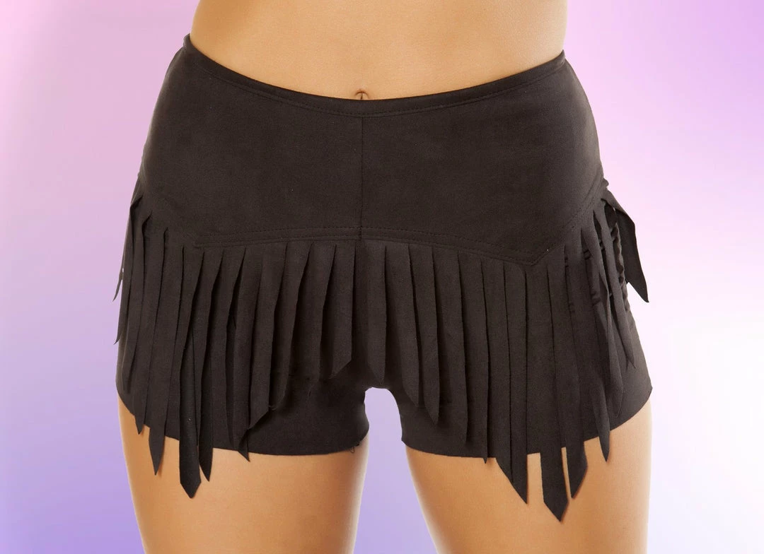 Roma Costume Suede Shorts With Fringe Detail CLOTHING 5 Roma Costume Suede Shorts With Fringe Detail CLOTHING