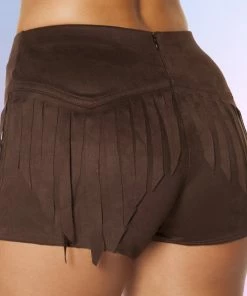 Roma Costume Suede Shorts With Fringe Detail CLOTHING 6 Roma Costume Suede Shorts With Fringe Detail CLOTHING