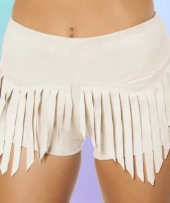 Roma Costume Suede Shorts With Fringe Detail CLOTHING