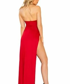 Roma Costume Maxi Length Dress With Deep V Detail And High Slit