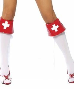 Roma Costume ACCESORIES Red And White Boot Cuffs