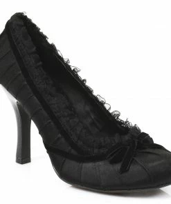 Ellie Shoes Satin Pump With Velvet Bow